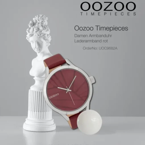 Oozoo Damen Armbanduhr Timepieces Analog Leder rot UOC9682A
