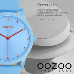 Oozoo Damen Armbanduhr Timepieces Analog Leder blau UOC11168