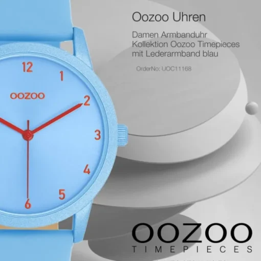 Oozoo Damen Armbanduhr Timepieces Analog Leder blau UOC11168