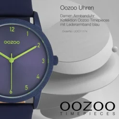 Oozoo Damen Armbanduhr Timepieces Analog Leder blau UOC11174