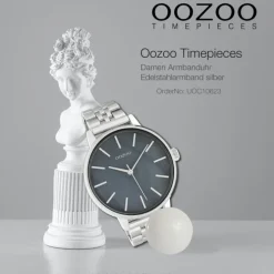Oozoo Damen Armbanduhr Timepieces Analog Edelstahl silber UOC10623