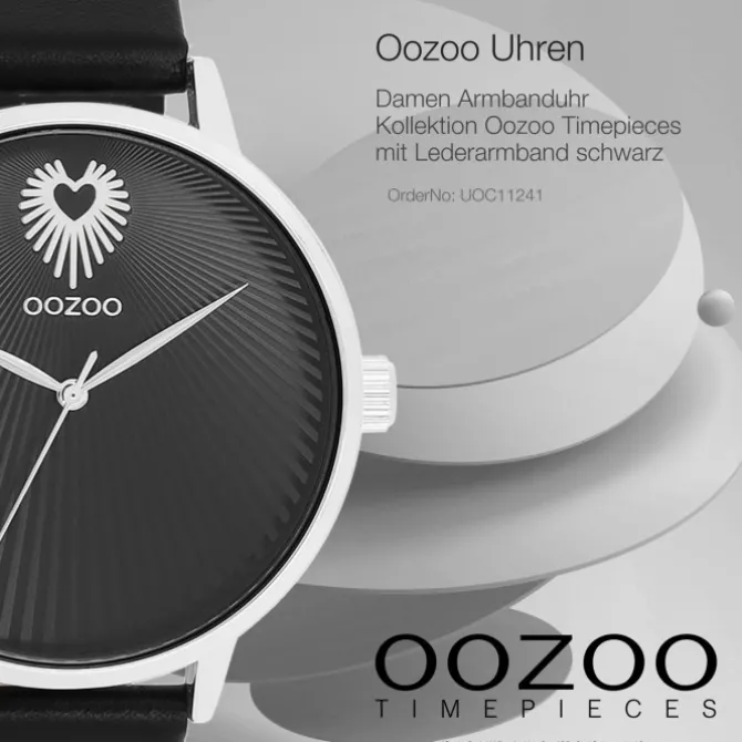 Oozoo Damen Armbanduhr Timepieces Analog Leder schwarz UOC11241