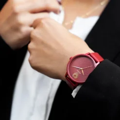 Oozoo Damen Armbanduhr Timepieces Analog Leder rot UOC11249