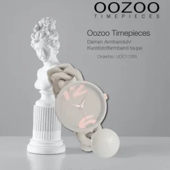 Oozoo Damen Armbanduhr Timepieces Analog Kunststoff taupe hellbraun UOC11265