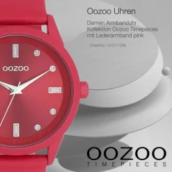 Oozoo Damen Armbanduhr Timepieces Analog Leder pink UOC11286