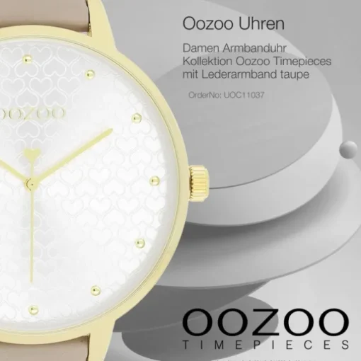 Oozoo Damen Armbanduhr Timepieces C11037 Analog Leder taupe UOC11037