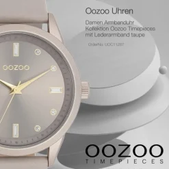 Oozoo Damen Armbanduhr Timepieces Analog Leder taupe braun UOC11287
