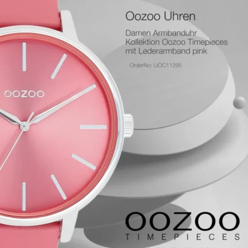 Oozoo Damen Armbanduhr Timepieces Analog Leder pink UOC11295
