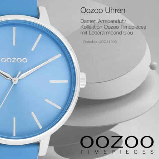 Oozoo Damen Armbanduhr Timepieces Analog Leder blau UOC11296