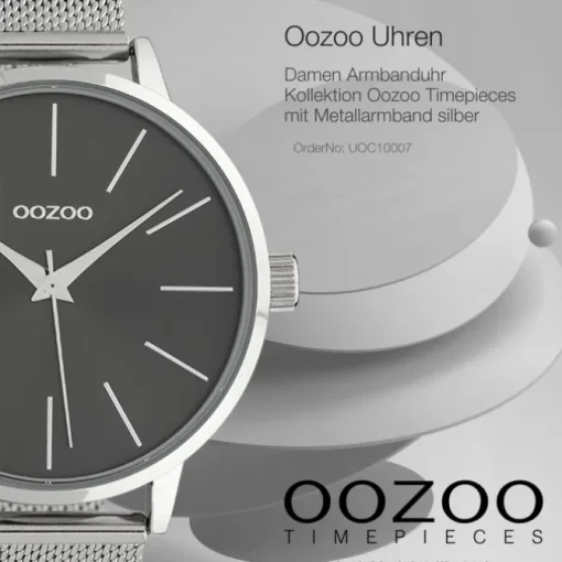 Oozoo Damen Armbanduhr Timepieces Analog Metall silber UOC10007