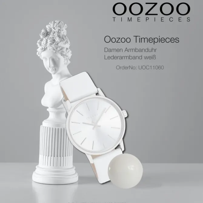 Oozoo Damen Armbanduhr Timepieces Analog Leder weiß UOC11060