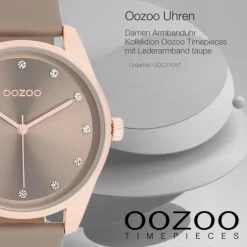 Oozoo Damen Armbanduhr Timepieces C11047 Analog Leder taupe UOC11047