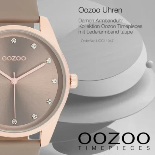 Oozoo Damen Armbanduhr Timepieces C11047 Analog Leder taupe UOC11047