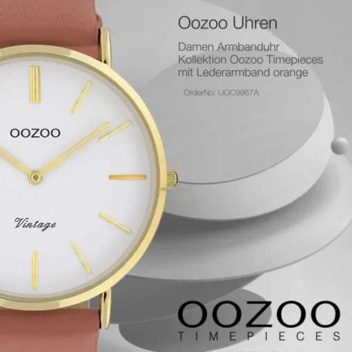 Oozoo Damen Armbanduhr Timepieces Analog Leder orange UOC9967A