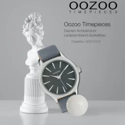 Oozoo Damen Armbanduhr Timepieces Analog Leder dunkelblau UOC10107