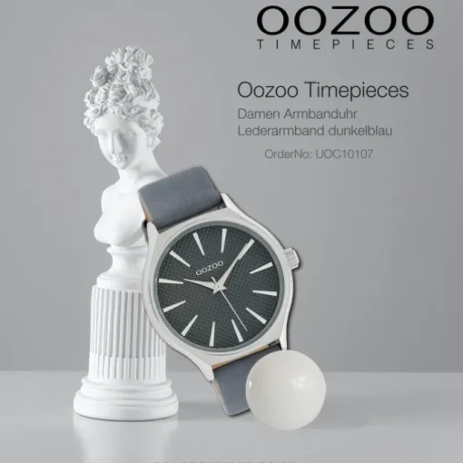 Oozoo Damen Armbanduhr Timepieces Analog Leder dunkelblau UOC10107