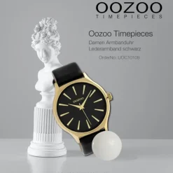 Oozoo Damen Armbanduhr Timepieces Analog Leder schwarz UOC10109