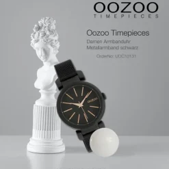 Oozoo Damen Armbanduhr Timepieces Analog Metall schwarz UOC10131