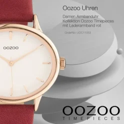 Oozoo Damen Armbanduhr Timepieces C11053 Analog Leder rot UOC11053
