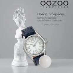 Oozoo Damen Armbanduhr Timepieces Analog Leder dunkelblau UOC10223