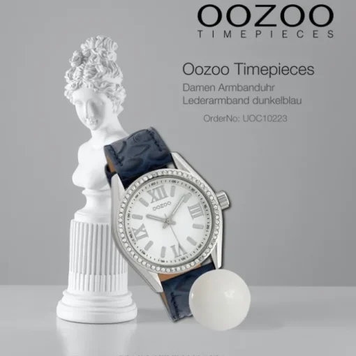 Oozoo Damen Armbanduhr Timepieces Analog Leder dunkelblau UOC10223