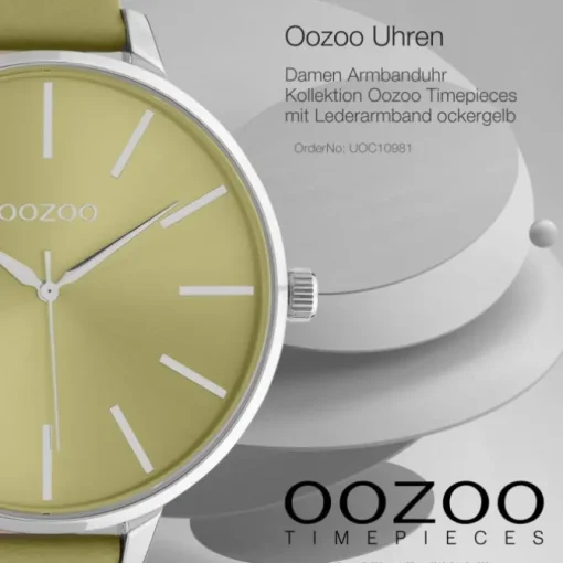 Oozoo Damen Armbanduhr Timepieces C10981 Analog Leder ockergelb UOC10981