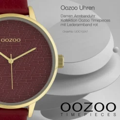 Oozoo Damen Armbanduhr Timepieces Analog Leder rot UOC10247