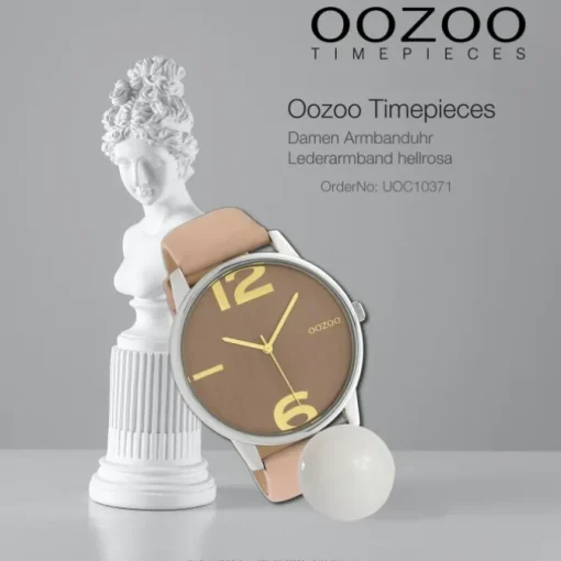 Oozoo Damen Armbanduhr Timepieces Analog Leder hellrosa UOC10371
