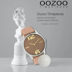 Oozoo Damen Armbanduhr Timepieces Analog Leder hellrosa UOC10376