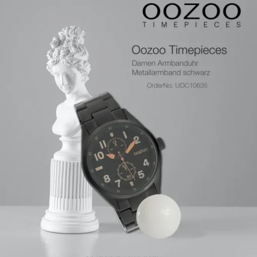 Oozoo Damen Armbanduhr Timepieces Analog Metall schwarz UOC10635