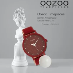 Oozoo Damen Armbanduhr Timepieces Analog Leder rot UOC10656