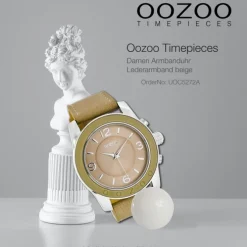 Oozoo Damen Armbanduhr Timepieces Analog Leder beige UOC5272A