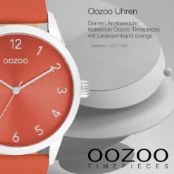 Oozoo Damen Armbanduhr Timepieces Analog Leder orange UOC11326