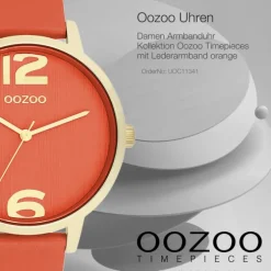 Oozoo Damen Armbanduhr Timepieces Analog Leder organge UOC11341