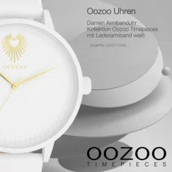 Oozoo Damen Armbanduhr Timepieces Analog Leder weiß UOC11343