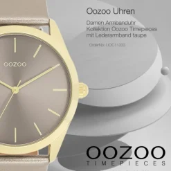Oozoo Damen Armbanduhr Timepieces Analog Leder taupe braun UOC11333