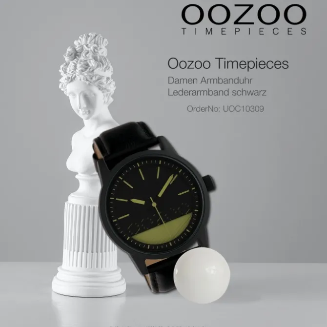Oozoo Damen Armbanduhr Timepieces Analog Leder schwarz UOC10309