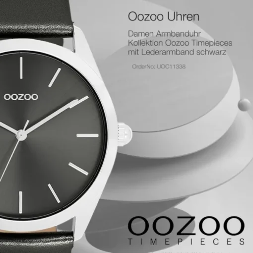 Oozoo Damen Armbanduhr Timepieces Analog Leder schwarz UOC11338