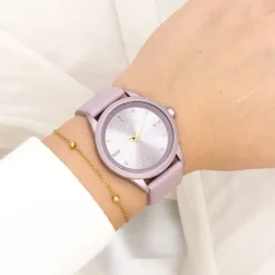 Oozoo Damen Armbanduhr Timepieces Analog Leder pastell-lila UOC11355