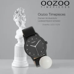 Oozoo Damen Armbanduhr Timepieces Analog Leder schwarz UOC11079
