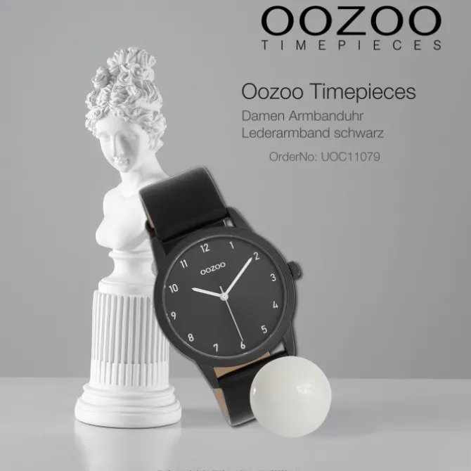 Oozoo Damen Armbanduhr Timepieces Analog Leder schwarz UOC11079
