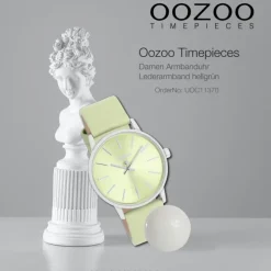 Oozoo Damen Armbanduhr Timepieces Analog Leder hellgrün UOC11370