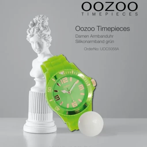 Oozoo Damen Armbanduhr Timepieces Analog Silikon grün UOC5058A