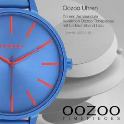 Oozoo Damen Armbanduhr Timepieces Analog Leder blau UOC11163