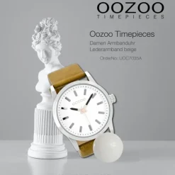 Oozoo Damen Armbanduhr Timepieces Analog Leder beige UOC7035A
