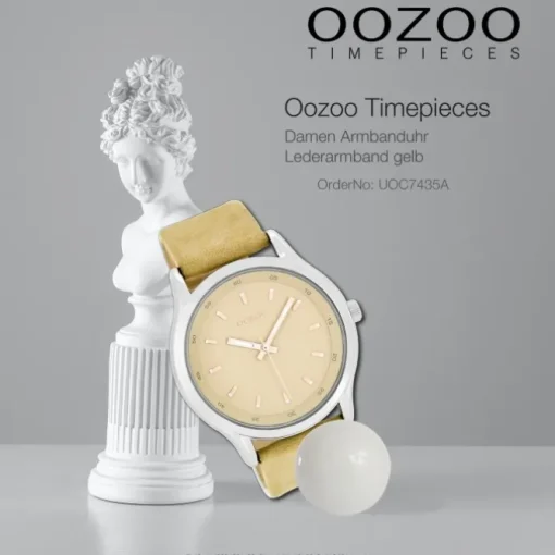 Oozoo Damen Armbanduhr Timepieces Analog Leder gelb UOC7435A