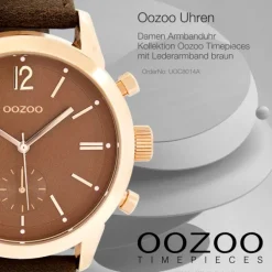 Oozoo Damen Armbanduhr Timepieces Analog Leder braun UOC8014A