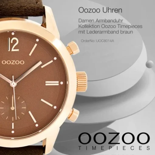 Oozoo Damen Armbanduhr Timepieces Analog Leder braun UOC8014A