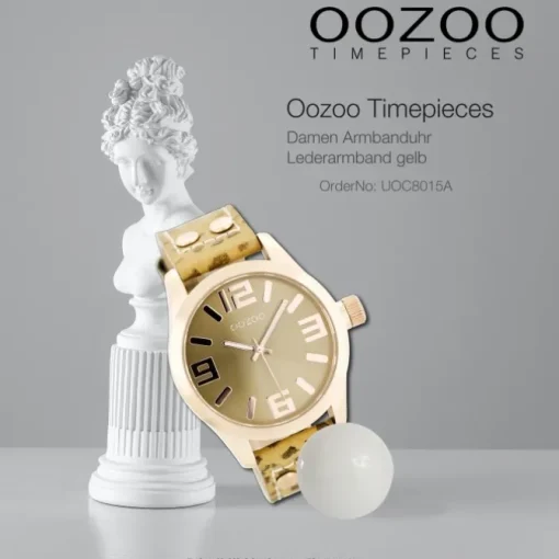 Oozoo Damen Armbanduhr Timepieces Analog Leder gelb UOC8015A