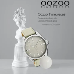 Oozoo Damen Armbanduhr Timepieces Analog Leder grau UOC8360A
